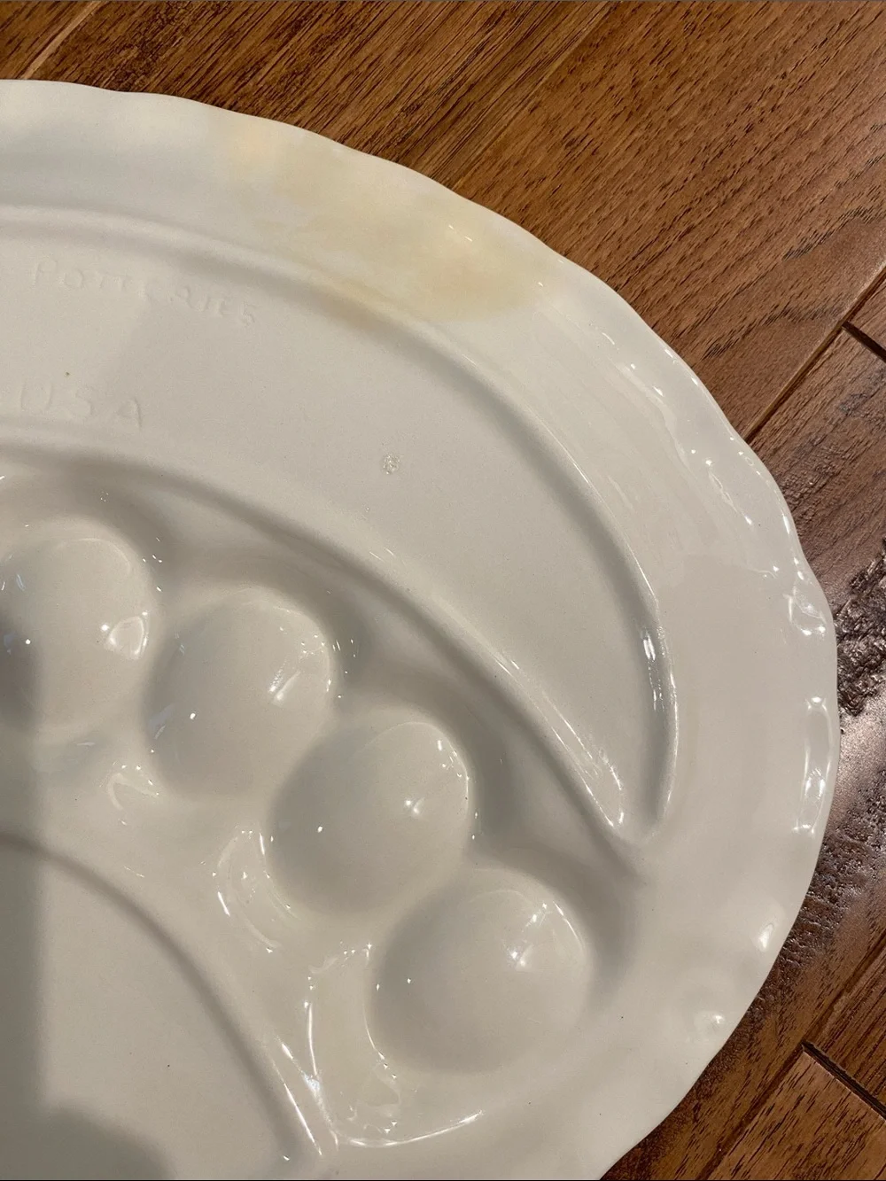Vintage Los Angeles Potteries California Ceramic Deviled Egg Platter 16